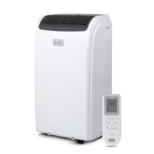 BLACK+DECKER Smart Portable Air Conditioner, 12,000 BTU for Rooms up to 550 Sq. Ft., Smart Portable AC with Follow Me Remote and Window Kit, BPACT12WT, White