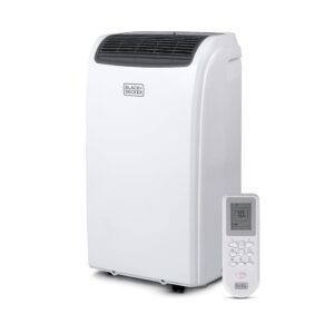 BLACK+DECKER Smart Portable Air Conditioner with Heat, 12,000 BTU Cooling, 9,000 BTU Heating for Rooms up to 550 Sq. Ft., Follow Me Remote, BPACT12HWT, White