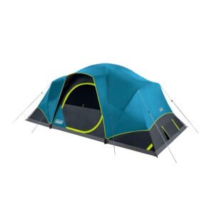 Coleman 4/6/8/10 Person Skydome Dark Room Tent with Rainfly, 5 Minute Setup, Blocks 90% of Sunlight, 20% More Headroom Than Traditional Tents